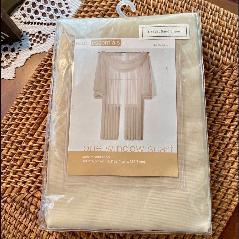 One Window Scarf *Desert Sand* Sheer NEW 60x144”